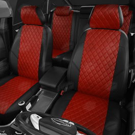 Huse Scaune Piele romb CHEVROLET SPARK IV 2021 culoarea rosu editie Speciala