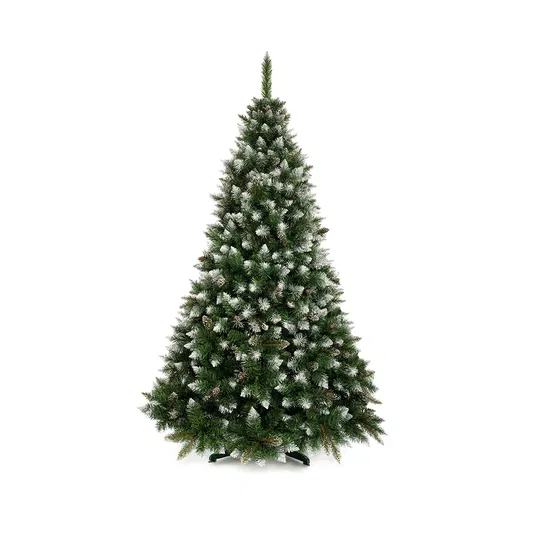 Brad de Craciun Artificial, 180 - 220cm, Pietre Stralucitoare pe Varful Ramurilor, 2D+3D, Pin + Suport Cadou