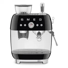 Espressor manual Smeg EGF03BLEU, negru, 50`s style, retro, rasnita incorporata