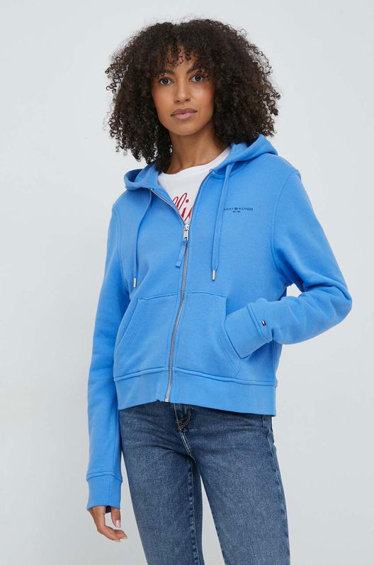Tommy Hilfiger Bluza Femei, Cu Glugă, Neted Albastru