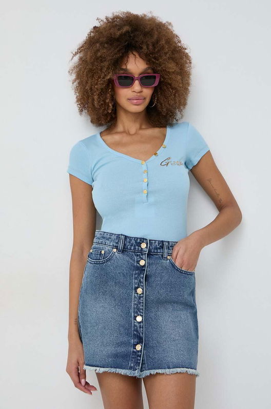 Guess Tricou Femei Albastru