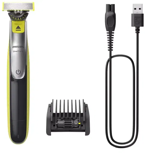 Aparat hibrid de barbierit si tuns barba Philips OneBlade QP2724/20, Acumulator, Pieptene reglabil 5 in 1, Autonomie 60 minute, Wet & Dry