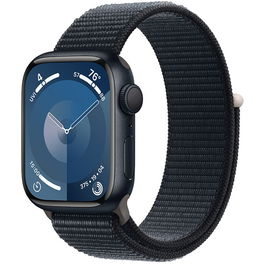 Apple Watch 9, GPS, Carcasa Midnight Aluminium 41mm, Midnight Sport Loop