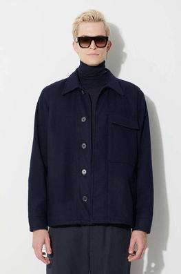 Universal Works Geacă De Lână CRUISER JACKET Culoarea Bleumarin, De Tranziție, 29110