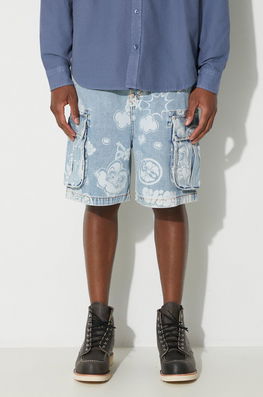 Evisu Pantaloni Scurți Din Denim Bărbați Albastru