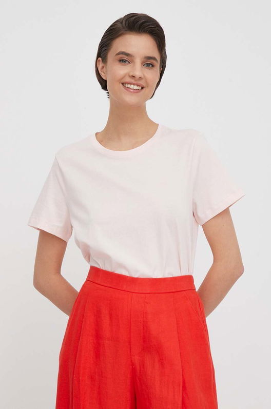 Lauren Ralph Lauren Tricou Din Bumbac Femei, Culoarea Roz