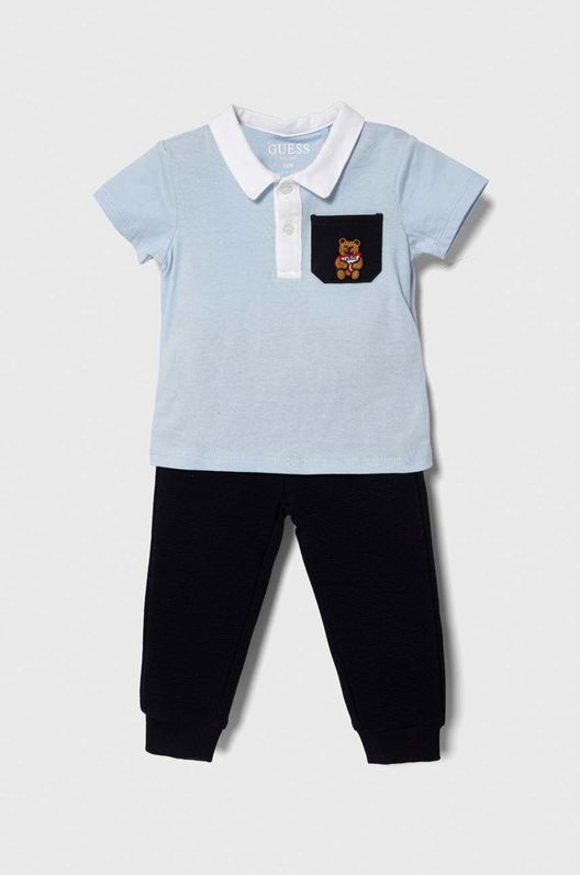 Guess Set De Bumbac Pentru Copii Albastru