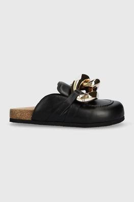 JW Anderson șlapi De Piele Chain Loafer Femei, Culoarea Negru, ANW35004E