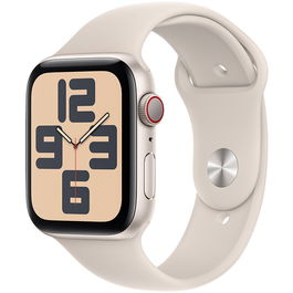 Apple Watch SE (2023), GPS, Cellular, Carcasa Starlight Aluminium 44mm, Starlight Sport Band - M/L