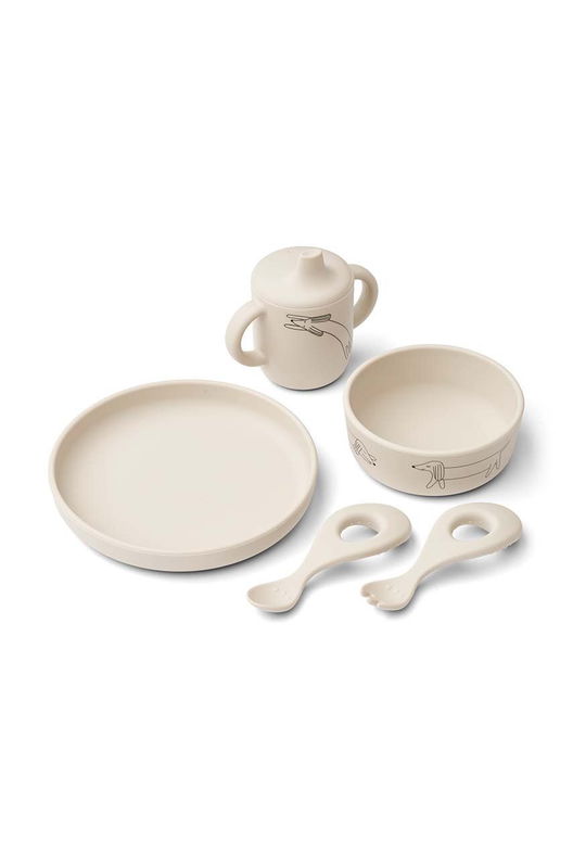 Liewood Set Pentru Copii Ryle Printed Tableware Set Alb