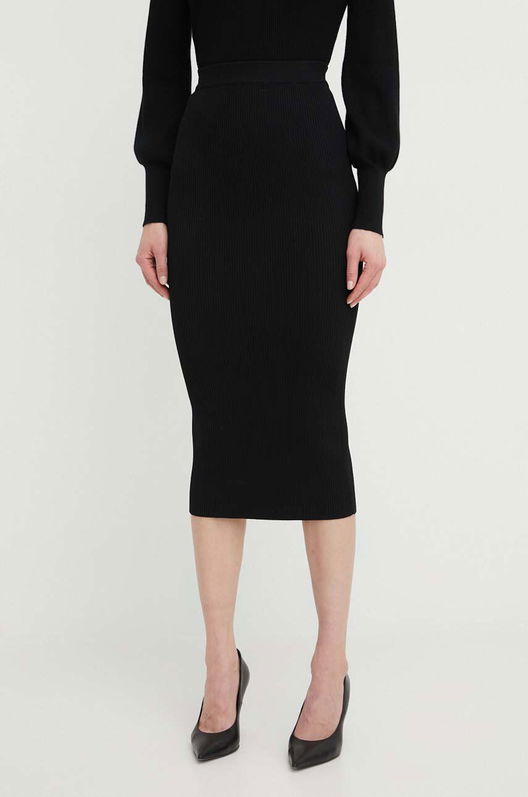 Silvian Heach Fusta Culoarea Negru, Midi, Creion