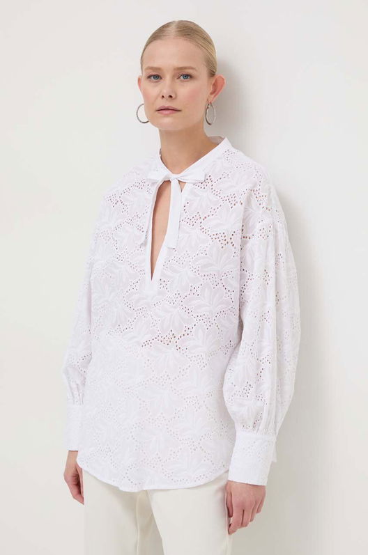 Silvian Heach Bluza Din Bumbac Femei, Culoarea Alb, Neted