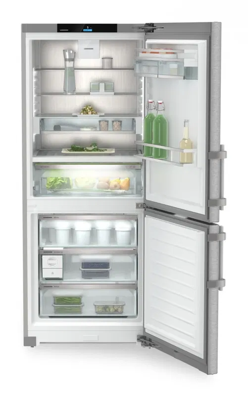 Combina frigorifica Liebherr CBNsdc 765i Prime, NoFrost, BioFresh, 75 cm, 423 l, SmartDevice, EasyTwist-Ice, SoftTelescopic, DuoCooling, VarioTemp, Clasa C, SmartSteel