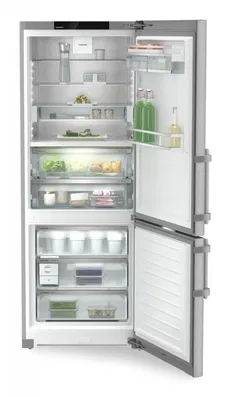 Combina frigorifica Liebherr CBNsdb 775i Prime, NoFrost, BioFresh, 75 cm, 473 l, SmartDevice, EasyTwist-Ice, SoftTelescopic, Sertar Meat & Dairy, VarioTemp, Clasa B, SmartSteel
