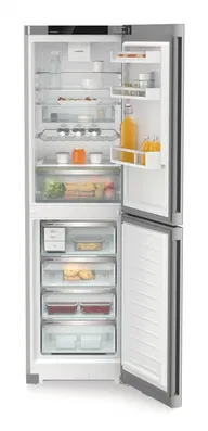 Combina frigorifica Liebherr CNsfc 573i Plus, NoFrost, EasyFresh, 60 cm, 359 l, EasyTwist-Ice, DuoCooling, SmartDeviceBox, Clasa C, SteelFinish