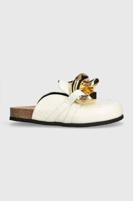 JW Anderson Slapi De Piele Chain Loafer Femei, Culoarea Bej, ANW35004E