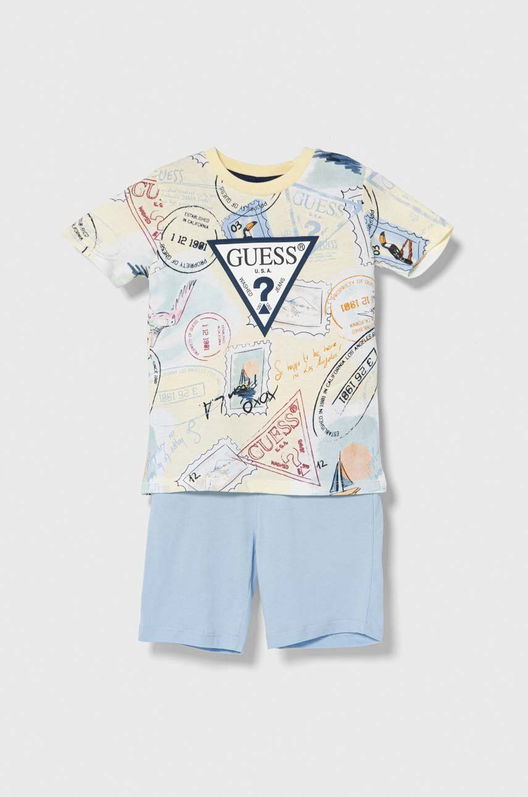 Guess Set De Bumbac Pentru Copii Albastru