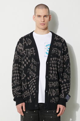 KSUBI Cardigan Din Bumbac Heroism Cardigan Culoarea Negru, MPS24KW005