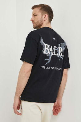 BALR. Tricou Din Bumbac Barbati, Culoarea Negru, Cu Imprimeu