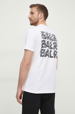 BALR. Tricou Din Bumbac Barbati, Culoarea Alb, Cu Imprimeu