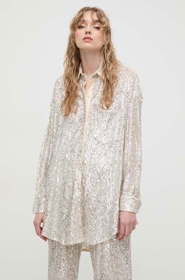 Aniye By Camasa Femei, Culoarea Bej, Cu Guler Clasic, Relaxed