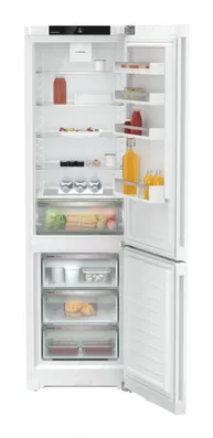 Combina frigorifica Liebherr CNd 5703 Pure, NoFrost, EasyFresh, 60 cm, 371 l, SuperCool, VarioSpace, Display Touch, Clasa D, Alb