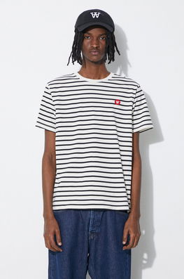 Wood Wood Tricou Din Bumbac Culoarea Bej, Neted