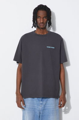 Wood Wood Tricou Din Bumbac Haider Tribe Barbati, Culoarea Gri, Cu Imprimeu, 12415705.2507