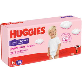 Scutece Huggies Pants Girl 6, 15-25 kg, 48 buc
