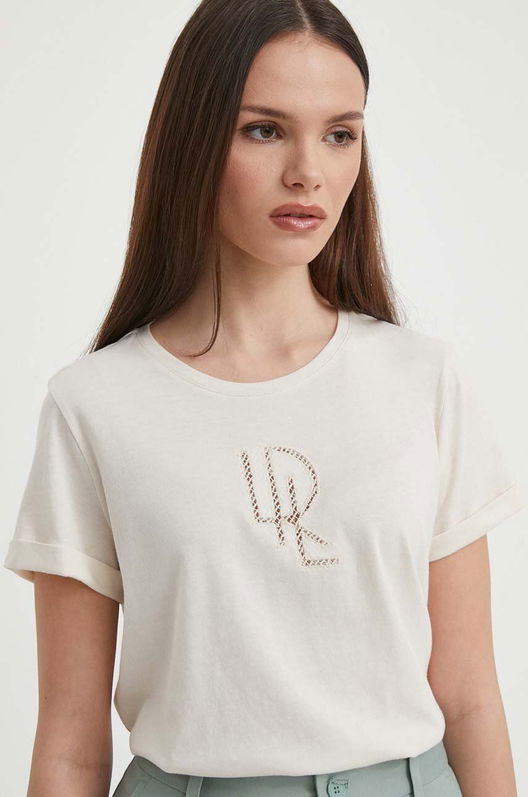 Lauren Ralph Lauren Tricou Femei, Culoarea Bej