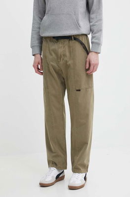 Gramicci Pantaloni De Bumbac Culoarea Verde, Drept