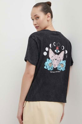 Kaotiko Tricou Din Bumbac Femei, Culoarea Negru