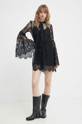 Aniye By Rochie Culoarea Negru, Mini, Evazati, 185274