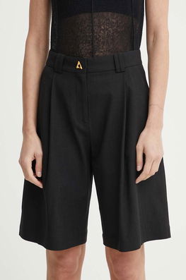 AERON Pantaloni Scurti SWAN Femei, Culoarea Negru, Neted, High Waist, AW24RSST089474