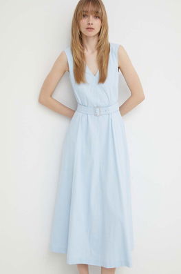 Theory Rochie Din In Midi, Evazati Albastru