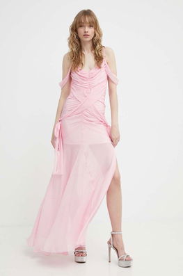 Aniye By Rochie Culoarea Roz, Maxi, Mulata, 185209