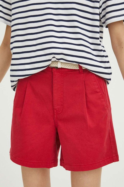 Medicine Pantaloni Scurti Femei, Culoarea Rosu, Neted, Medium Waist