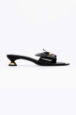 Vanda Novak Slapi De Piele Azalia Femei, Culoarea Negru, Toc Mic