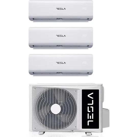Sistem aer conditionat multisplit Tesla TGS-D27V9912W, Inverter, 30.000BTU, Clasa A++, unitate exterioara de 27000 BTU, unitati interioare 2 x 9000BTU + 1 x 12000 BTU, R32, Display Digital, Air flow 3D + 4D, Multiflow 360