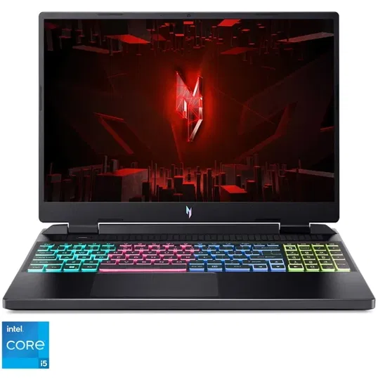 Laptop Acer Nitro 16 AN16-51-554N cu procesor Intel® Core® i5-13420H pana la 4.7GHz, 16, WUXGA, 165Hz, IPS, 16GB DDR5 RAM, 512GB SSD, NVIDIA® GeForce RTX™ 4050 6GB GDDR6, No OS, Black