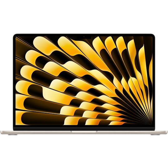 Laptop Apple MacBook Air 15.3'', cu procesor Apple M3, 8 nuclee CPU si 10 nuclee GPU, 16GB, 256GB, Starlight, INT KB