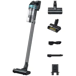 Aspirator vertical Samsung Jet75E Pet VS20B75AGR1/GE, 21.6V, 550W consum energie, Digital Inverter, Filtrare 99.999% , Display LED, Perie Turbo, Perie Pet, Autonomie 60 min, Negru/Verde