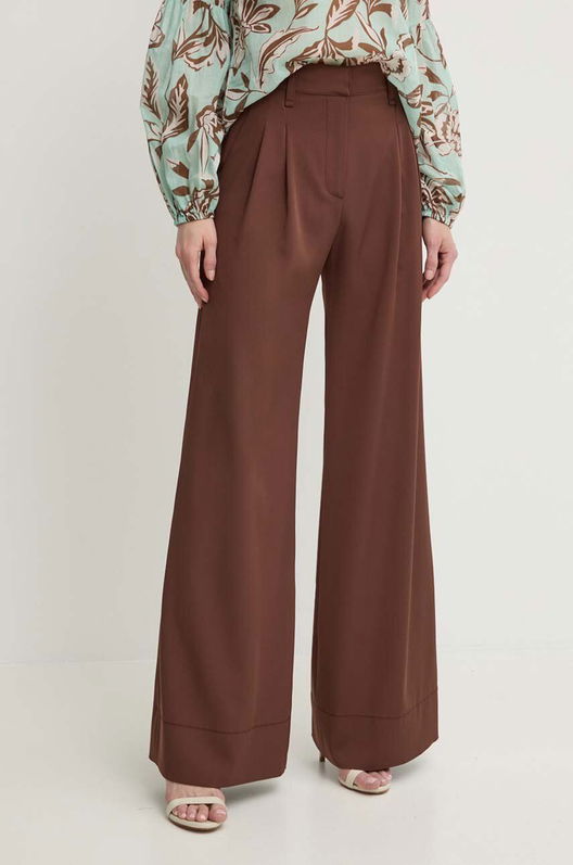 Aniye By Pantaloni Femei, Culoarea Maro, Lat, High Waist, 185039