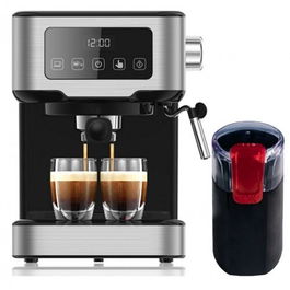 Pachet Espressor manual Cappucino One Touch, 1100W, 1,5 L, 15 Bari + Rasnita De Cafea Cg9101B18