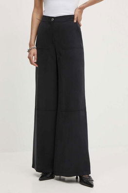 Theory Pantaloni Femei, Culoarea Negru, Lat, High Waist