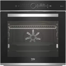 Cuptor incorporabil Beko BBIM13400XMPSEW, Electric, 72 l, Autocuratare pirolitica, Homewhiz WiFi, AEROperfect, SteamShine Cleaning, SoftClose door, Grill, 3D Cooking, RecycledNet, Clasa A+, Negru/Inox