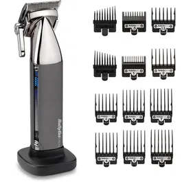 Aparat de tuns si aranjat barba BaByliss E996E, Super-X Metal, 12 accesorii, 3 ore, 1,5-25mm, Otel japonez, Silver