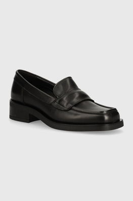 Bianco Mocasini De Piele BIASOFIE Femei, Culoarea Negru, Cu Toc Plat, 11251307