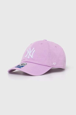 47 Brand șapcă Din Bumbac Pentru Copii MLB New York Yankees CLEAN UP Culoarea Violet, Cu Imprimeu, BNLRGW17GWS