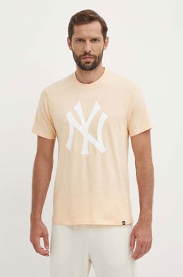 47 Brand Tricou Din Bumbac MLB New York Yankees Culoarea Portocaliu, Cu Imprimeu, BB017TEMIME617760AF